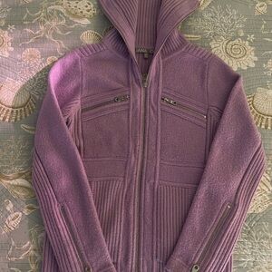 Janakos‎ Purple Knit Zip-Up Hoodie